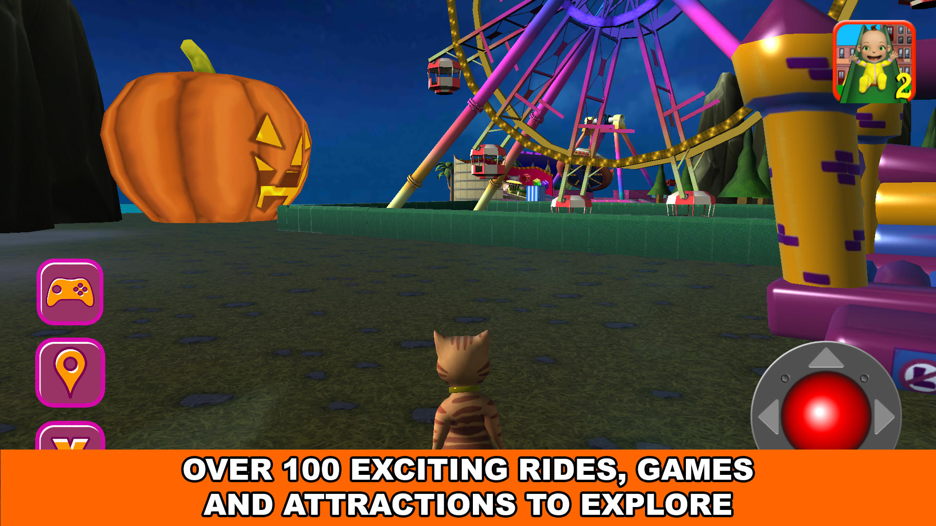 Halloween Cat Theme Park 3D ภาพหน้าจอเกม