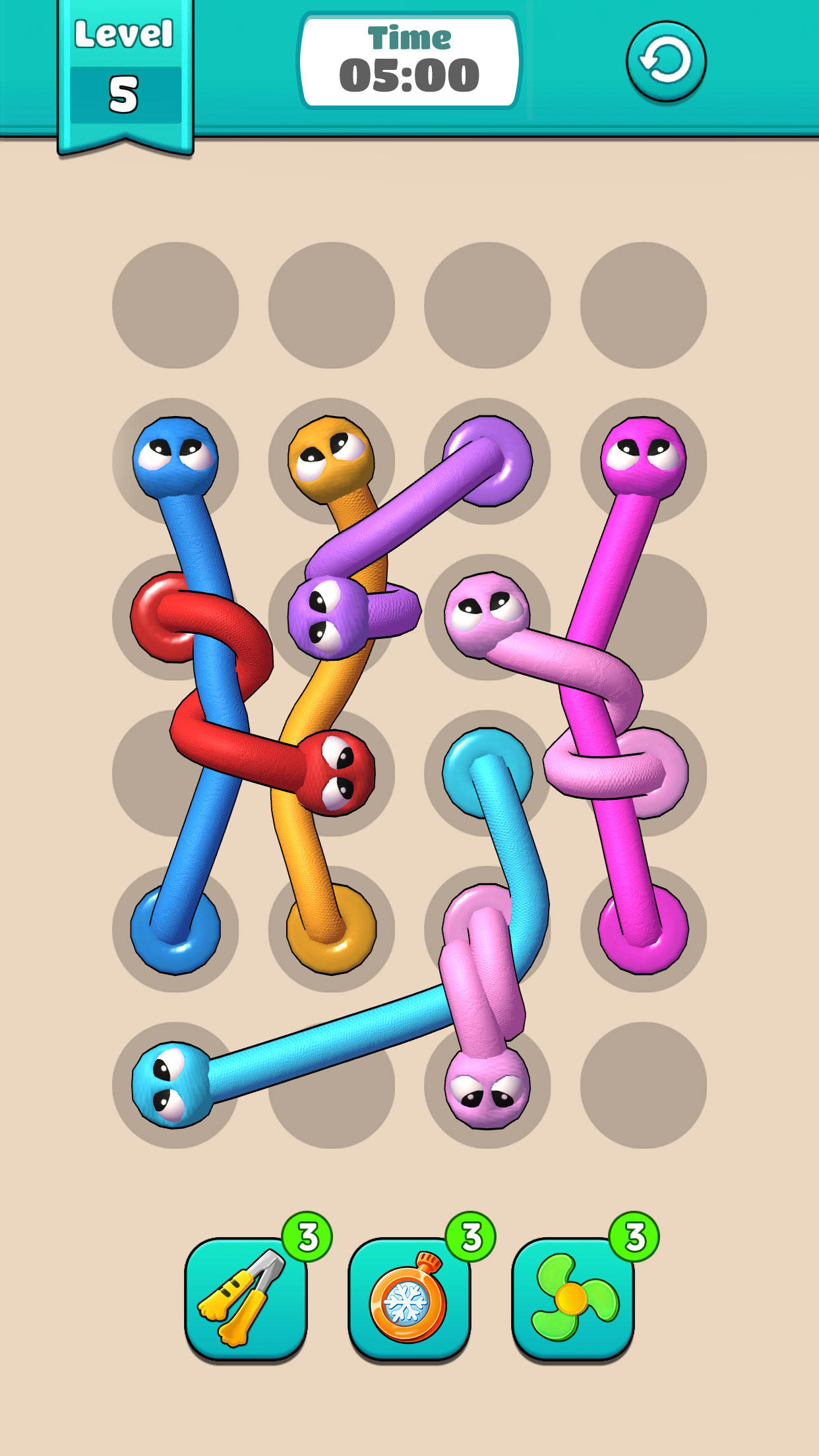 Snake Jam - Tangled Snakes Game Screenshot