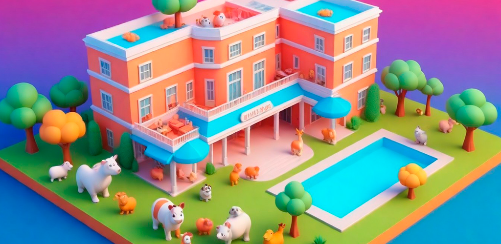 Idle Animal Hotel: Tycoon Game 비디오 스크린샷