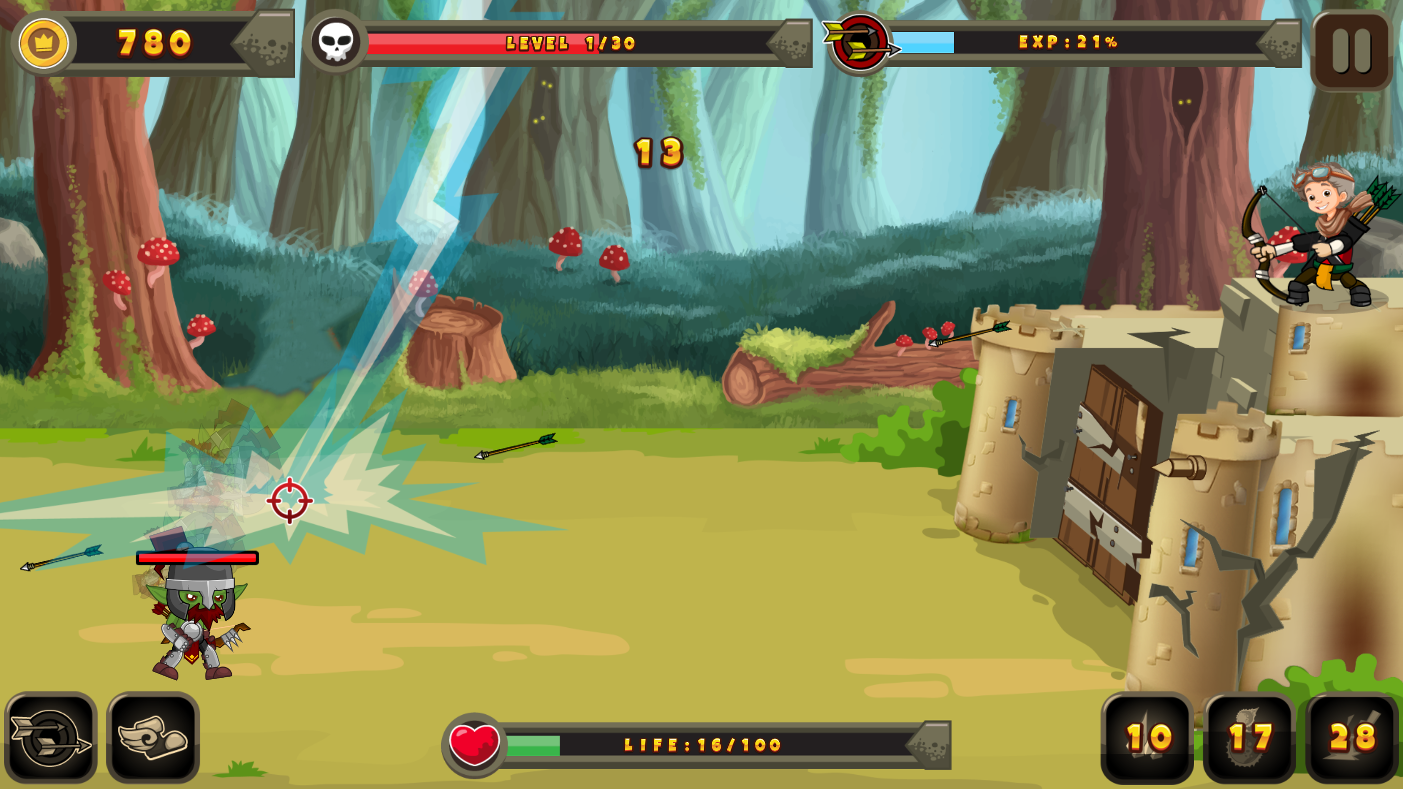 Hero Defense Castle 게임 스크린샷