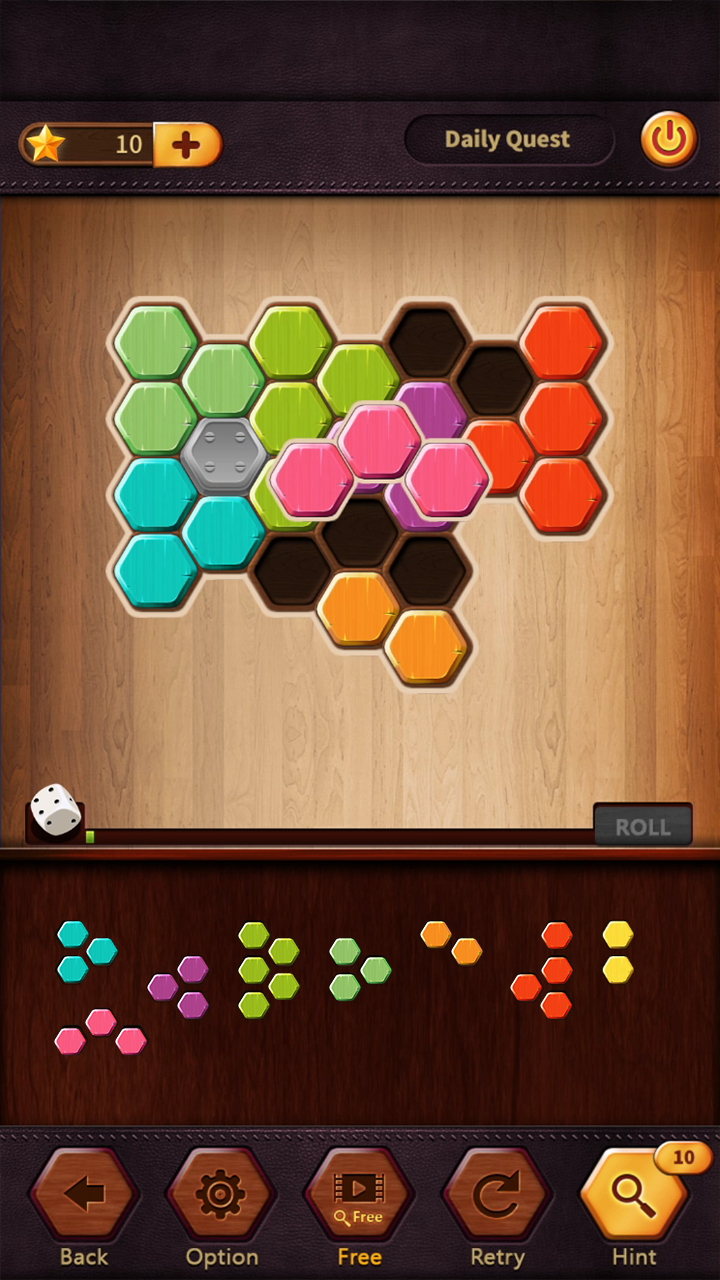 Wood Block Puzzle Hexa Game Screenshot