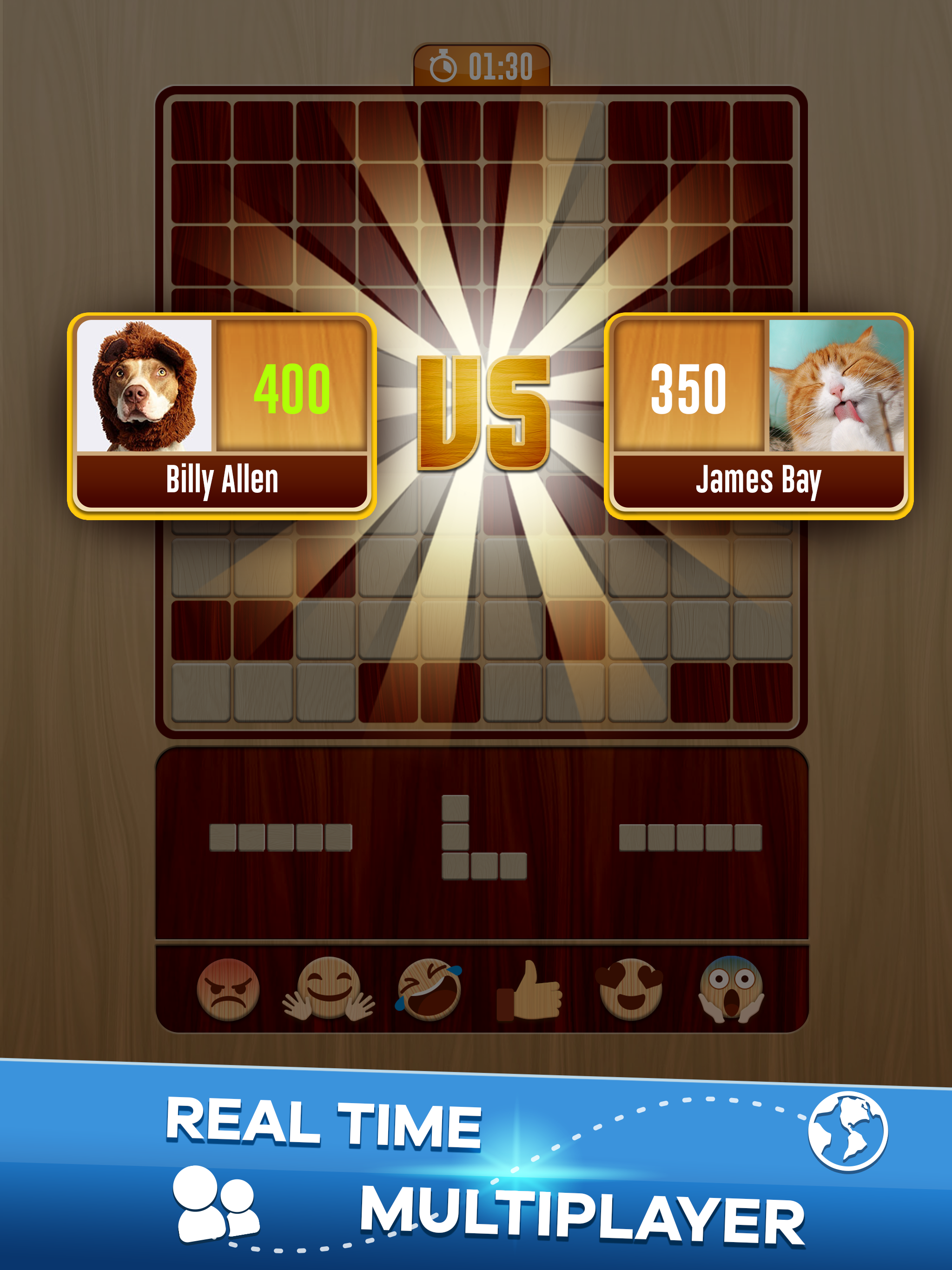 Woody Battle Block Puzzle Dual Game Screenshot