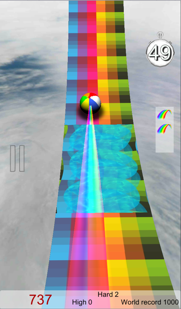 Impossible Rainbow Road! Game Screenshot