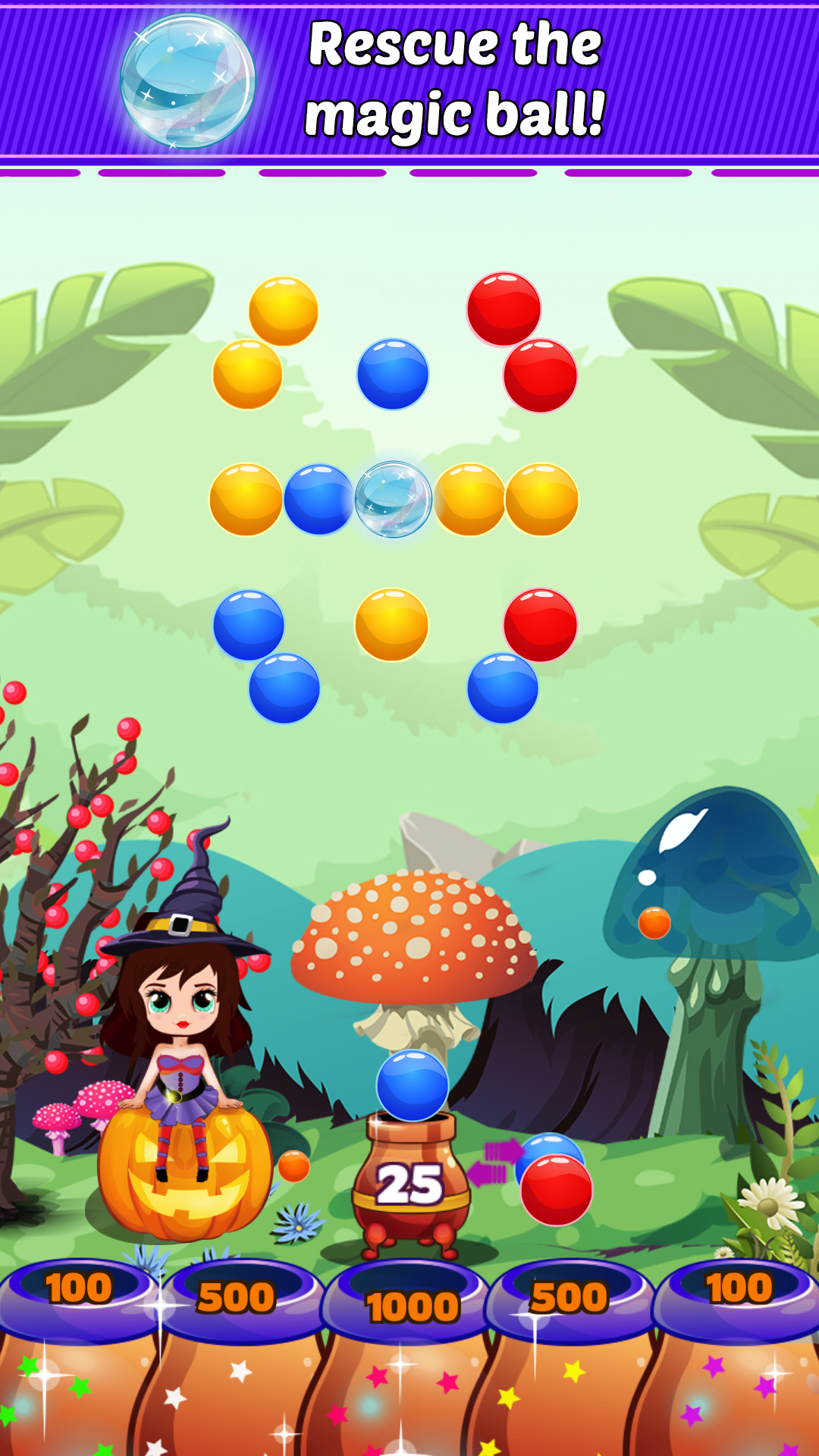 Witch Puzzle Bubble Game Screenshot