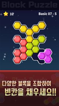 블록 퍼즐 헥사 게임 스크린샷