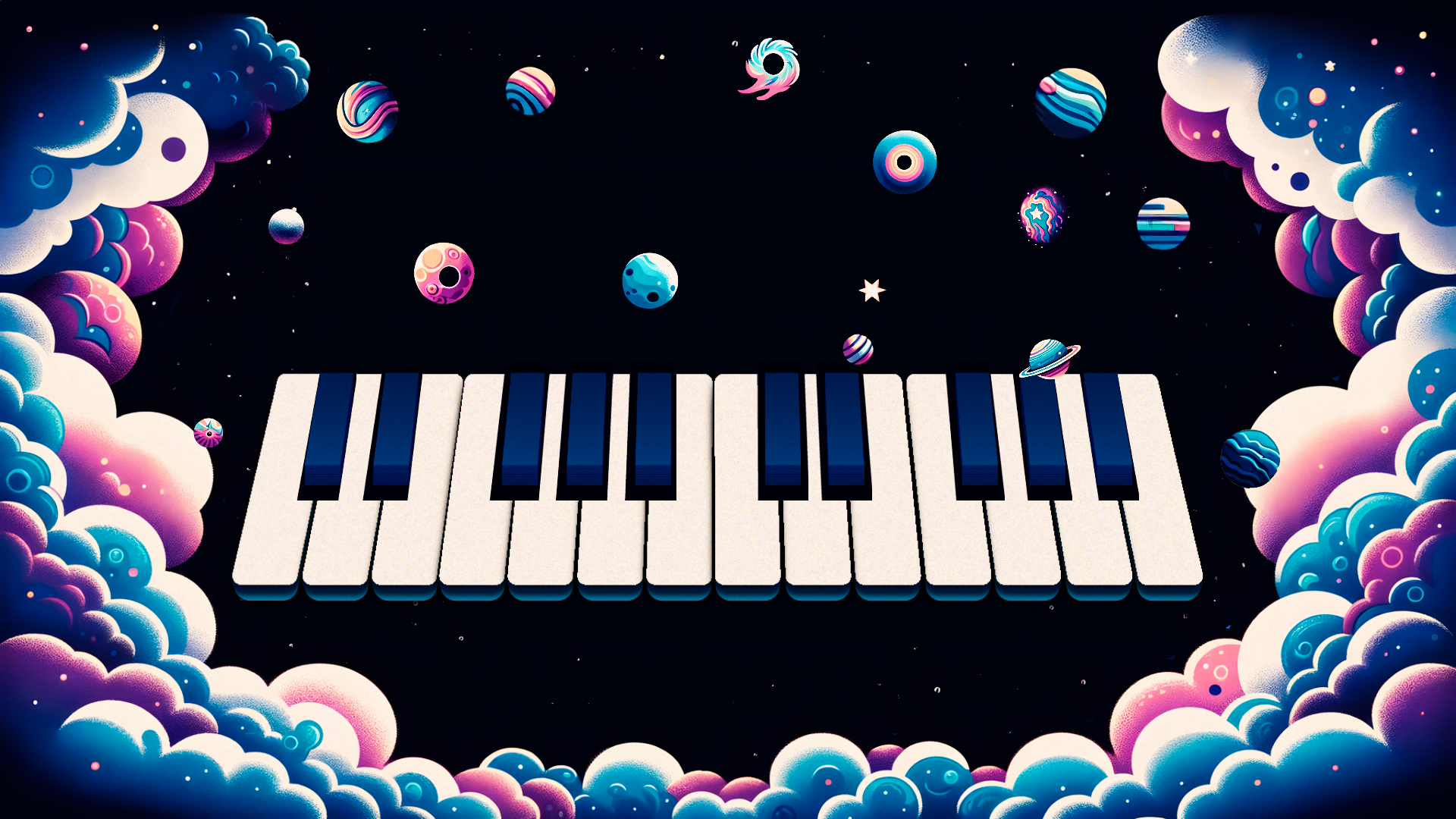 Cosmic Piano Keys Game Screenshot