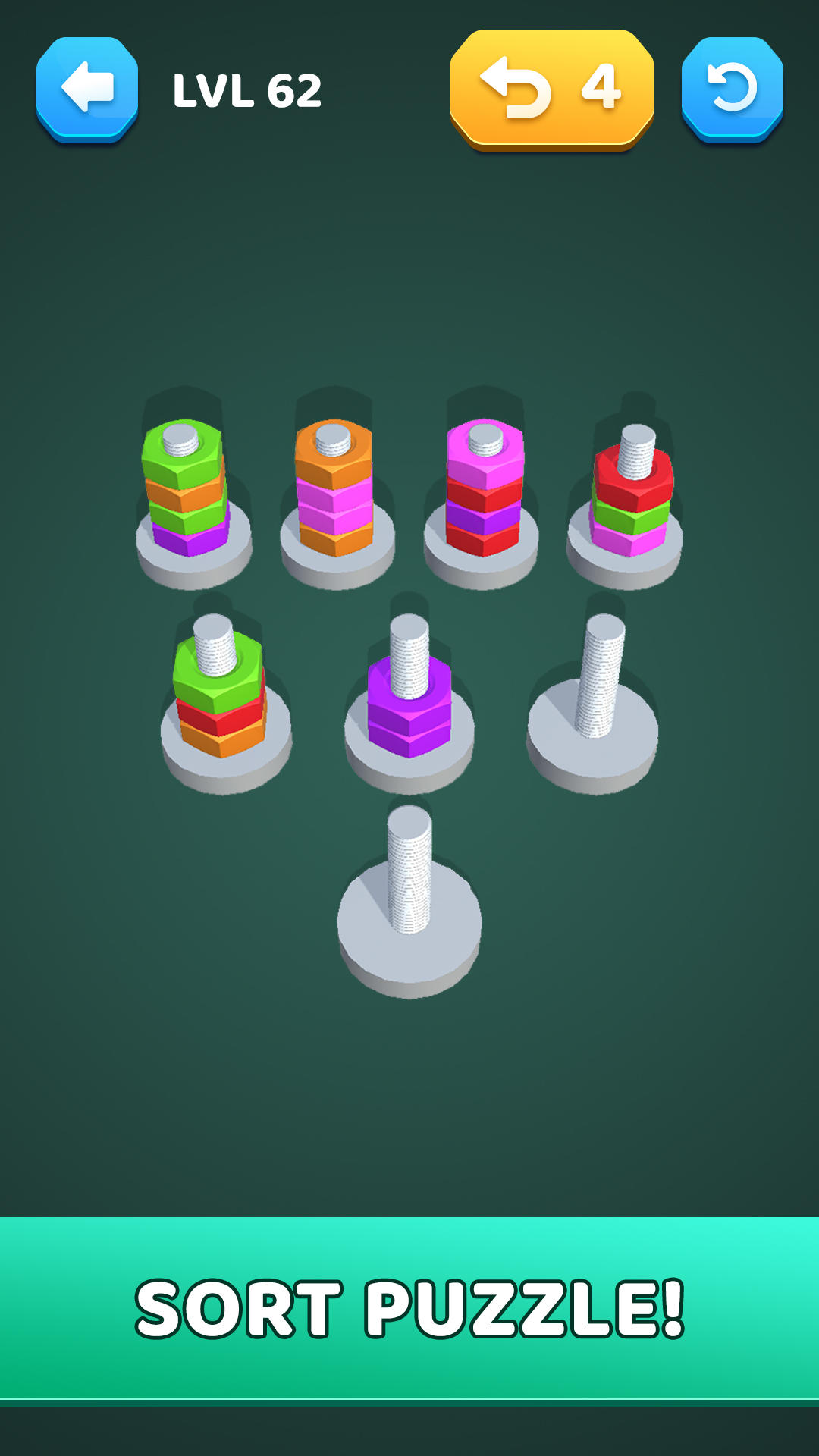 Nut Bolt Sort: Color Sort 3D 게임 스크린샷