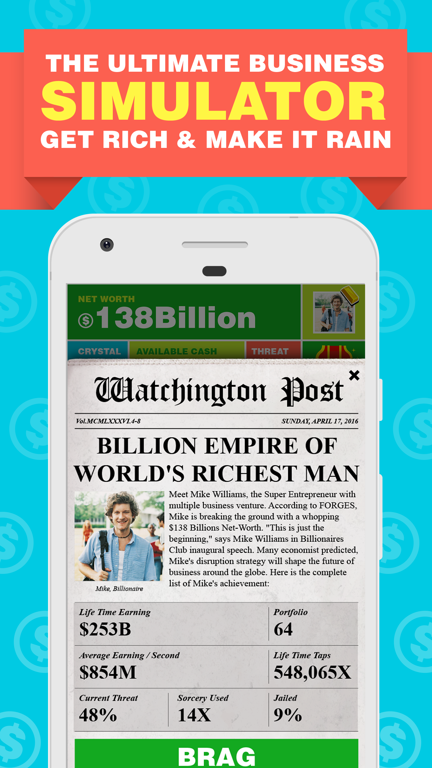 Captura de Tela do Jogo Billionaire Capitalist Tycoon