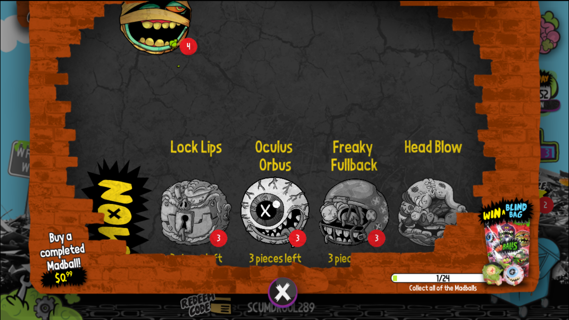 Madballs Arcade Game Screenshot