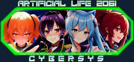 Banner of Artificial Life 2061: Cybersys - Diva Of The VRworld, Babel Project: "Kodota Komori 1416" [Hergestellt von: Joseph Sanz] 