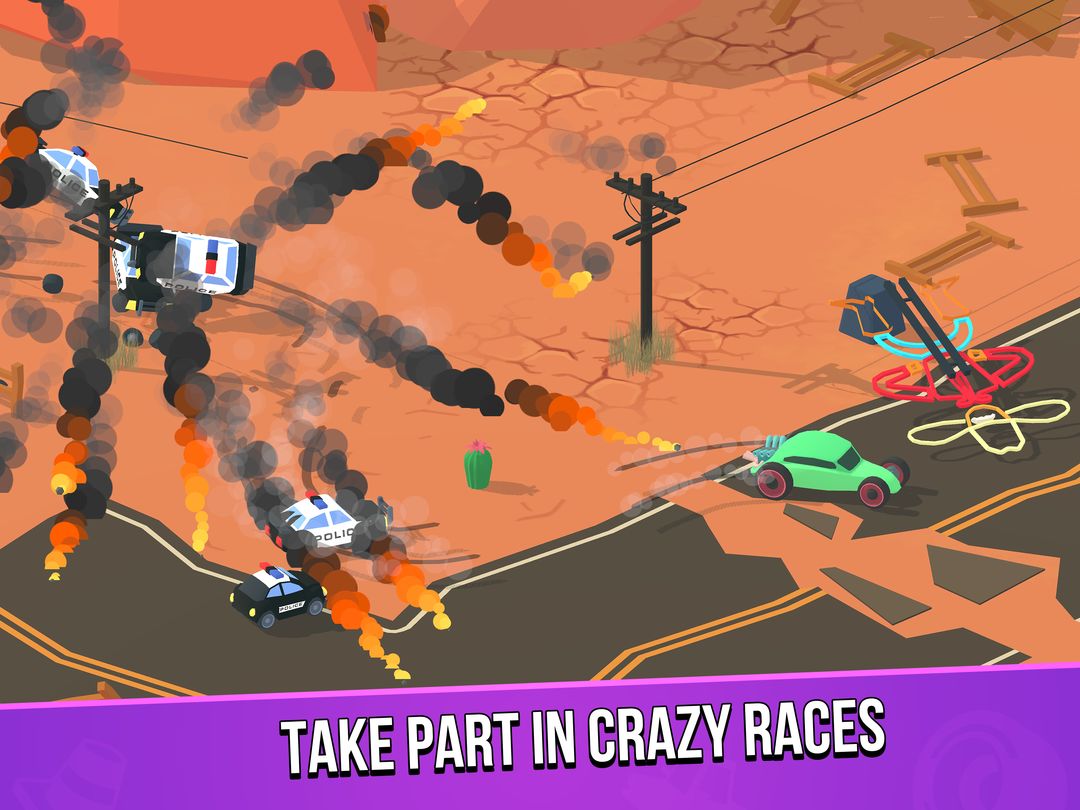 Smash racing: drive from cops, make an epic crash!遊戲截圖