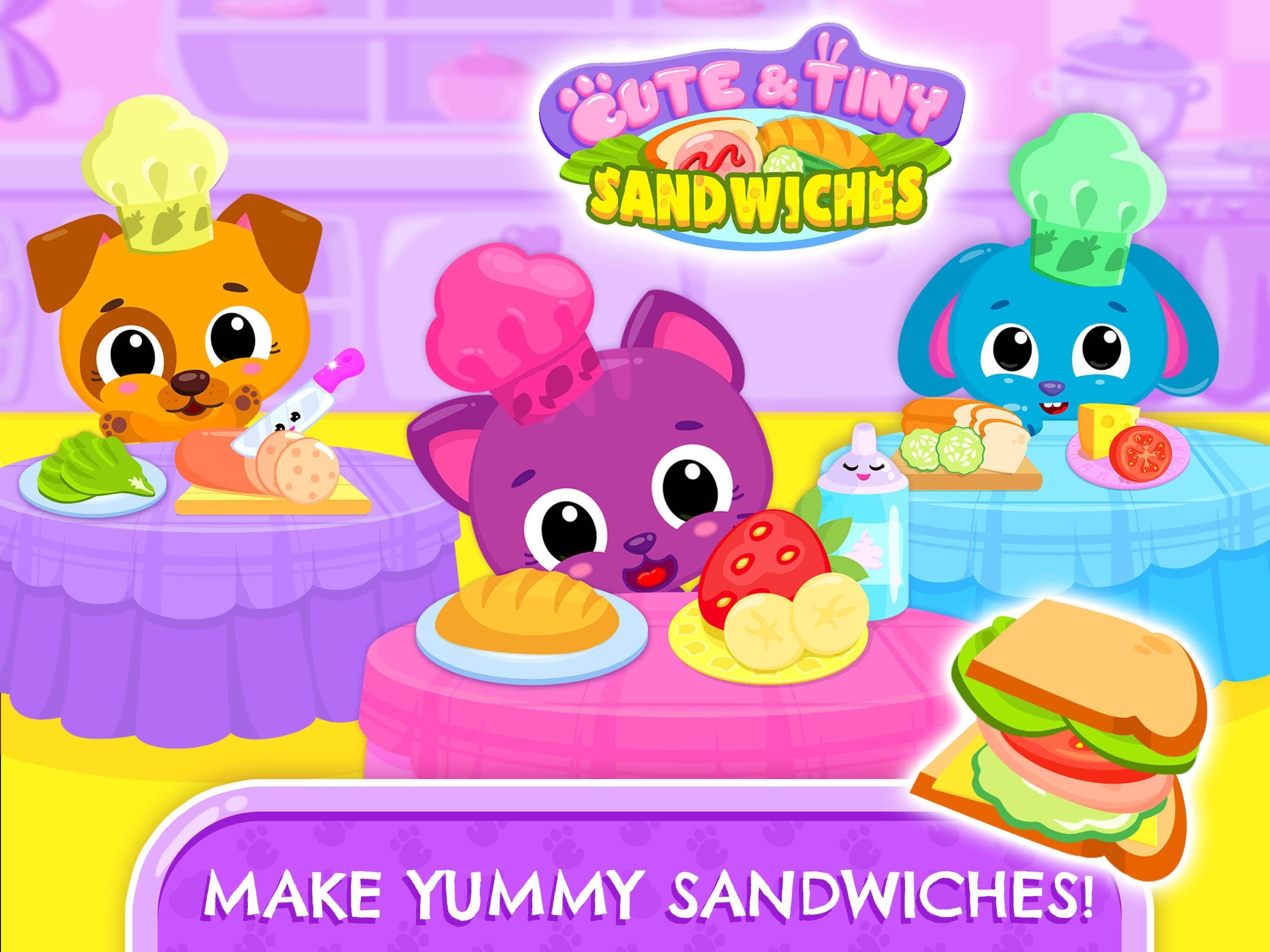 Cute & Tiny Sandwiches - Quick Lunch For Baby Pets Game Screenshot