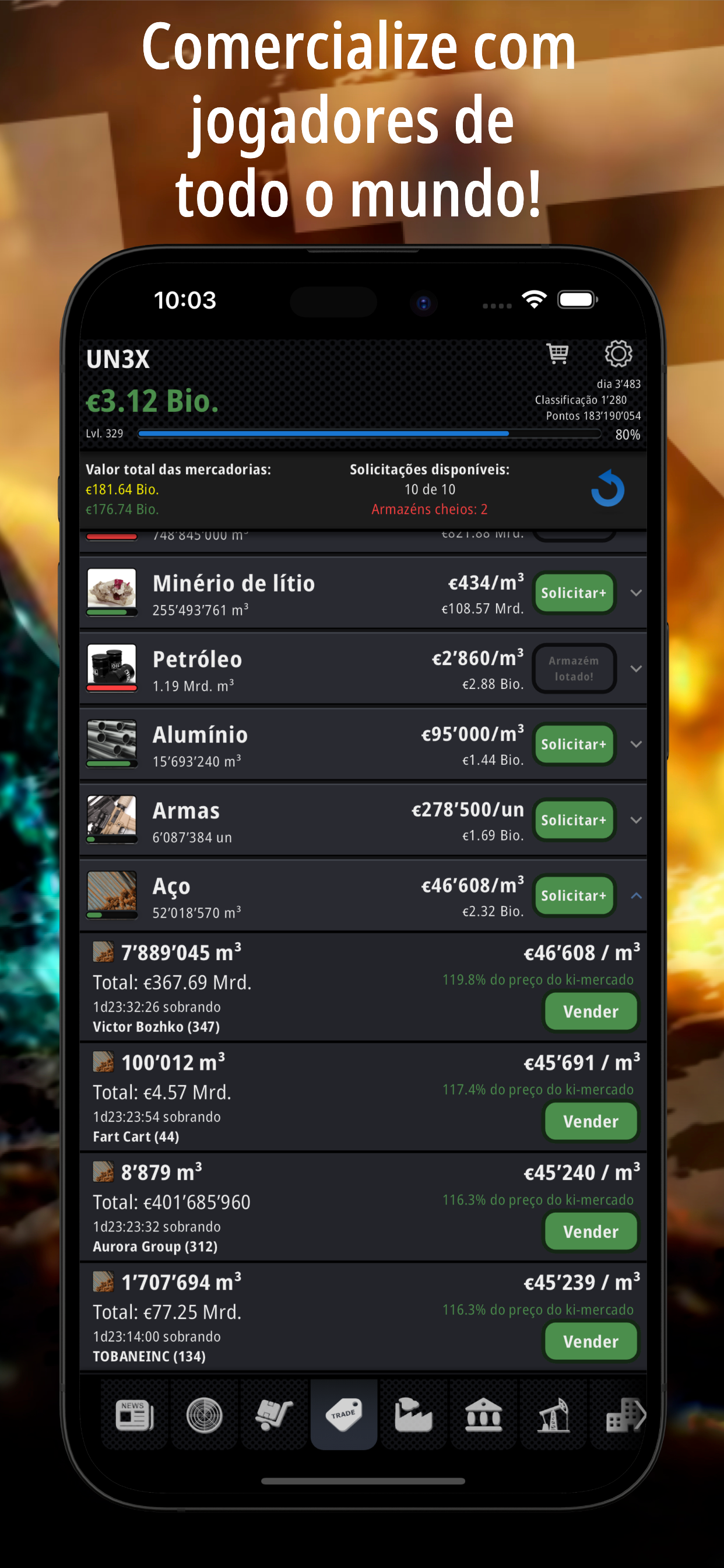 Captura de Tela do Jogo Resources: Business Tycoon GPS