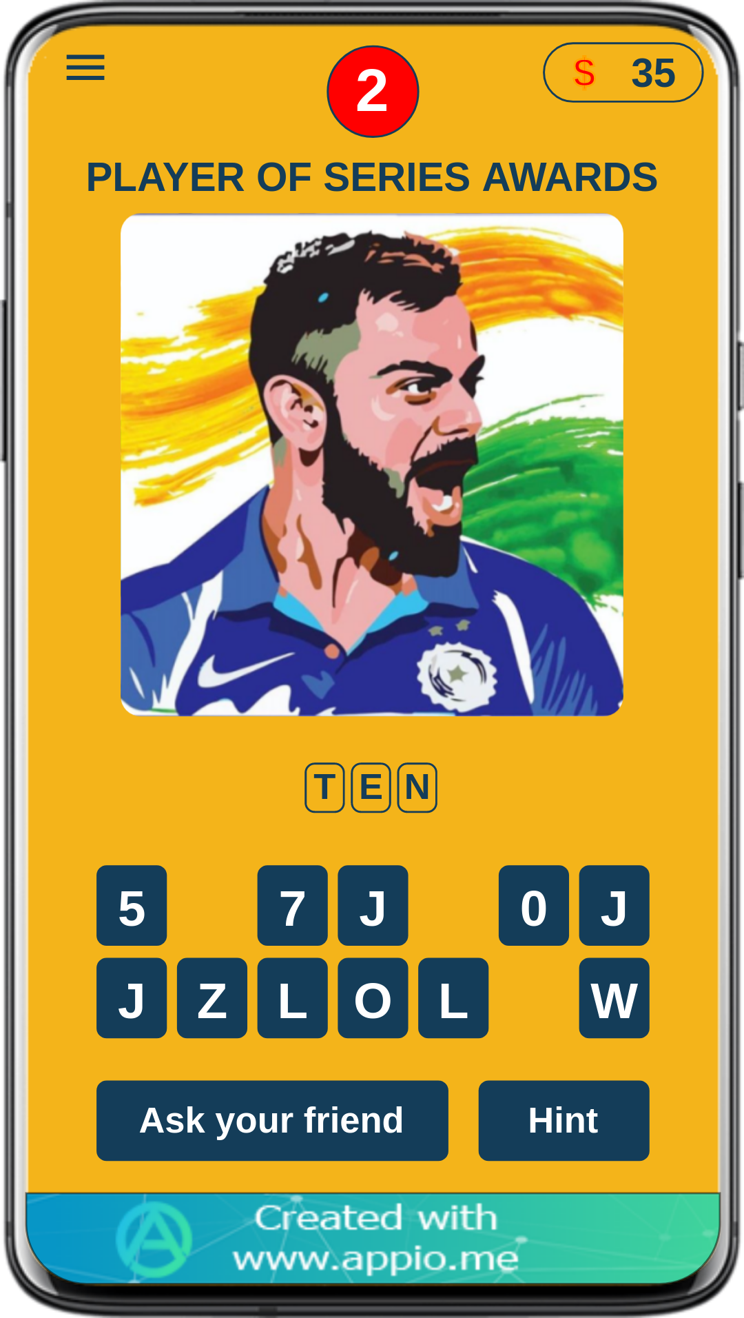 VIRAT KOHLI GAME APP Game Screenshot