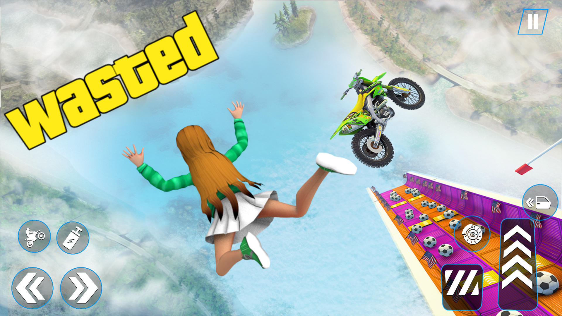 Stunt Bike Rider-Mega Ramps 3D Game Screenshot
