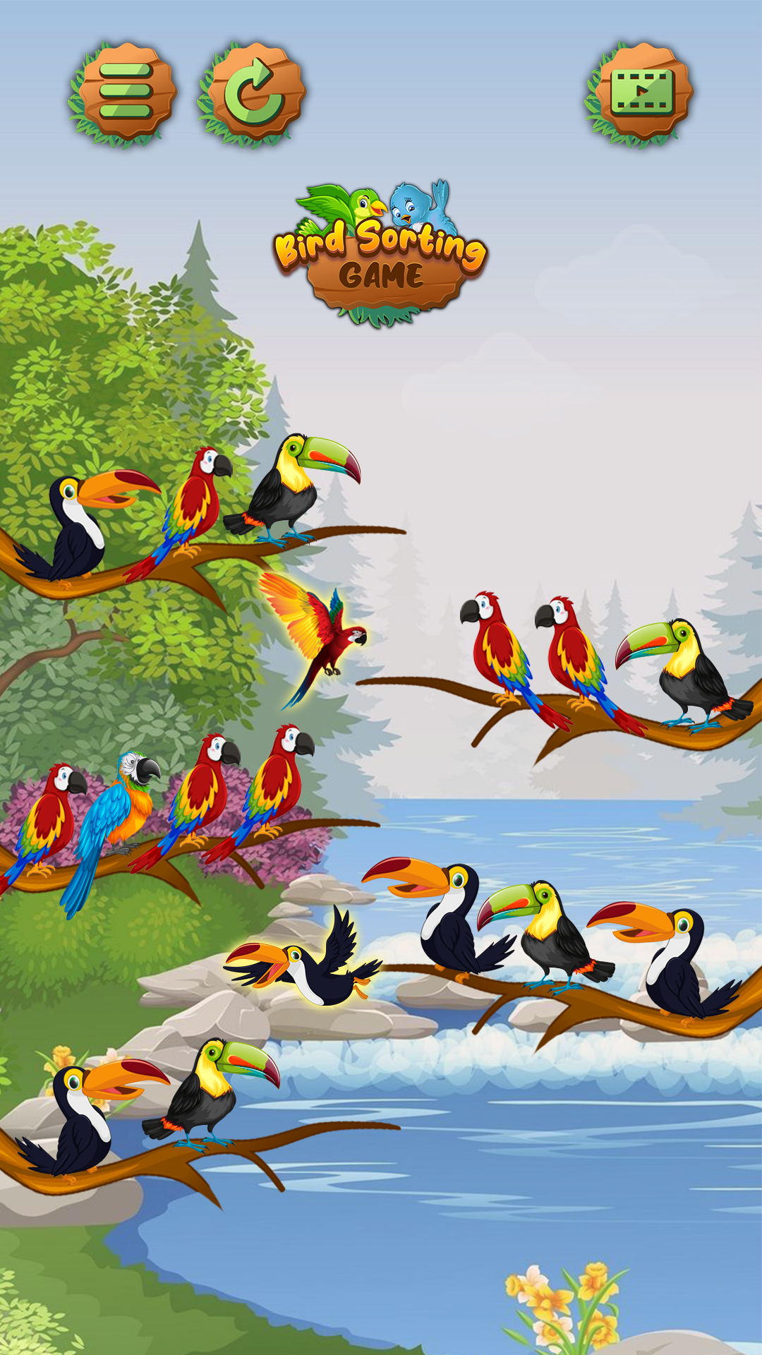 Birds Sort Color- Puzzle Games 게임 스크린샷