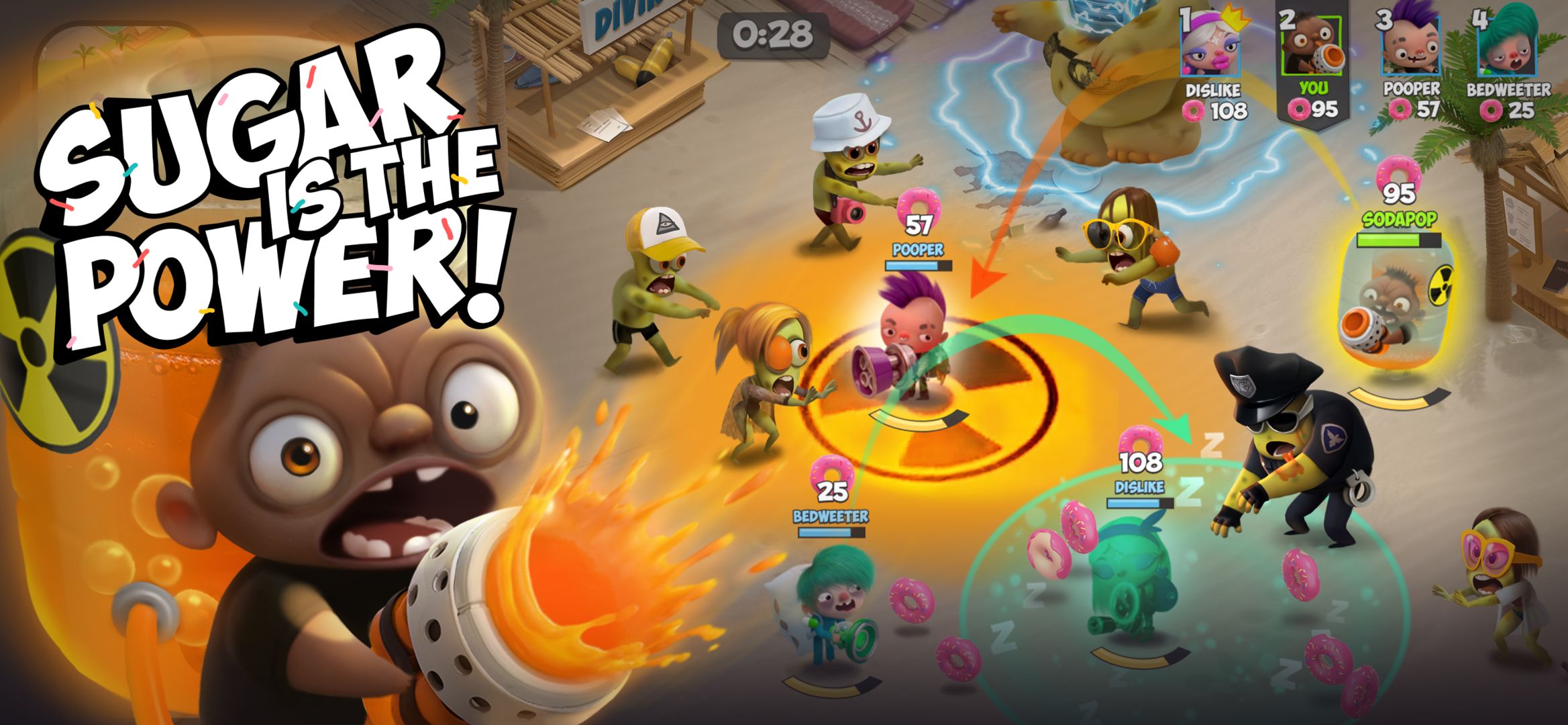Screenshot of Kids vs Zombies: Donuts Brawl