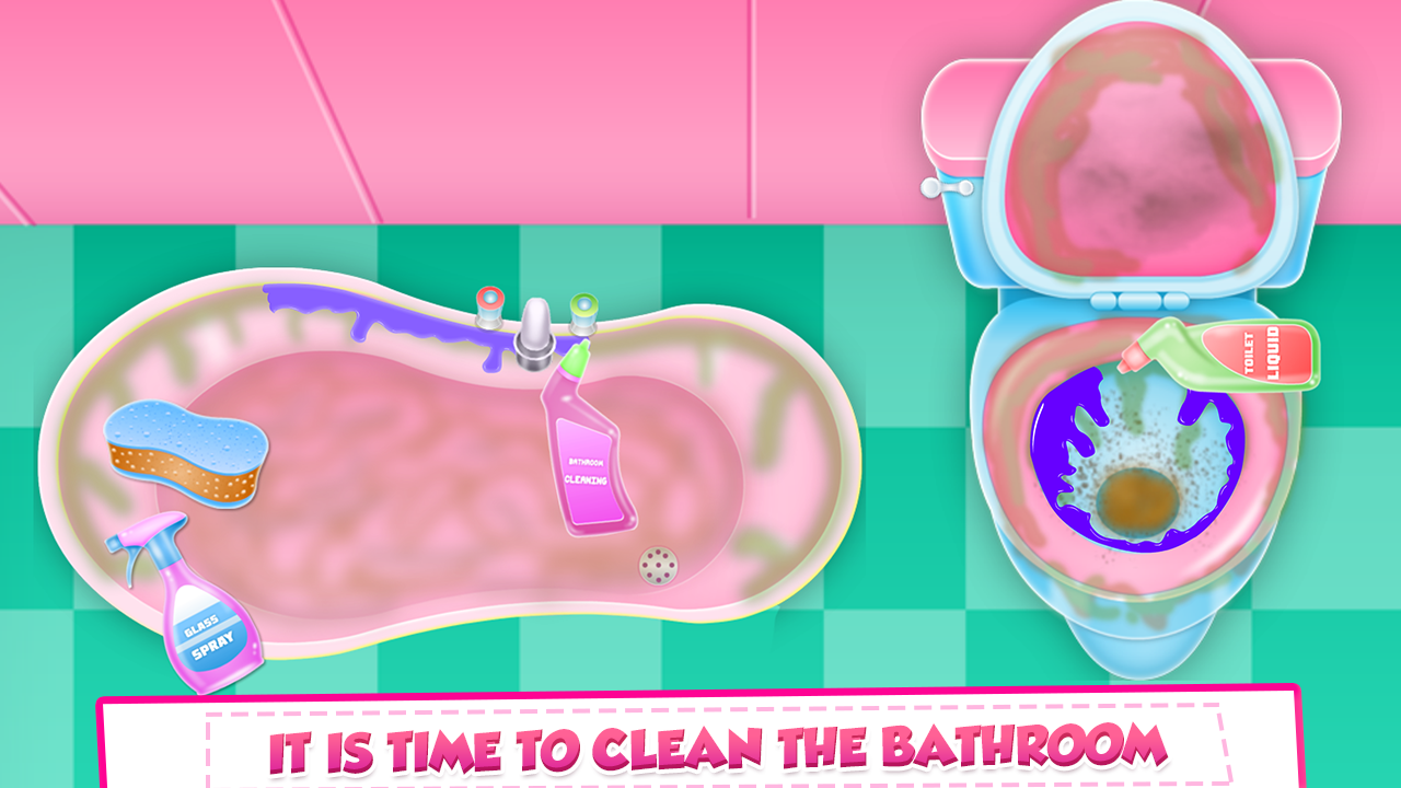 Cuplikan Layar Game Bathroom Cleaning Time