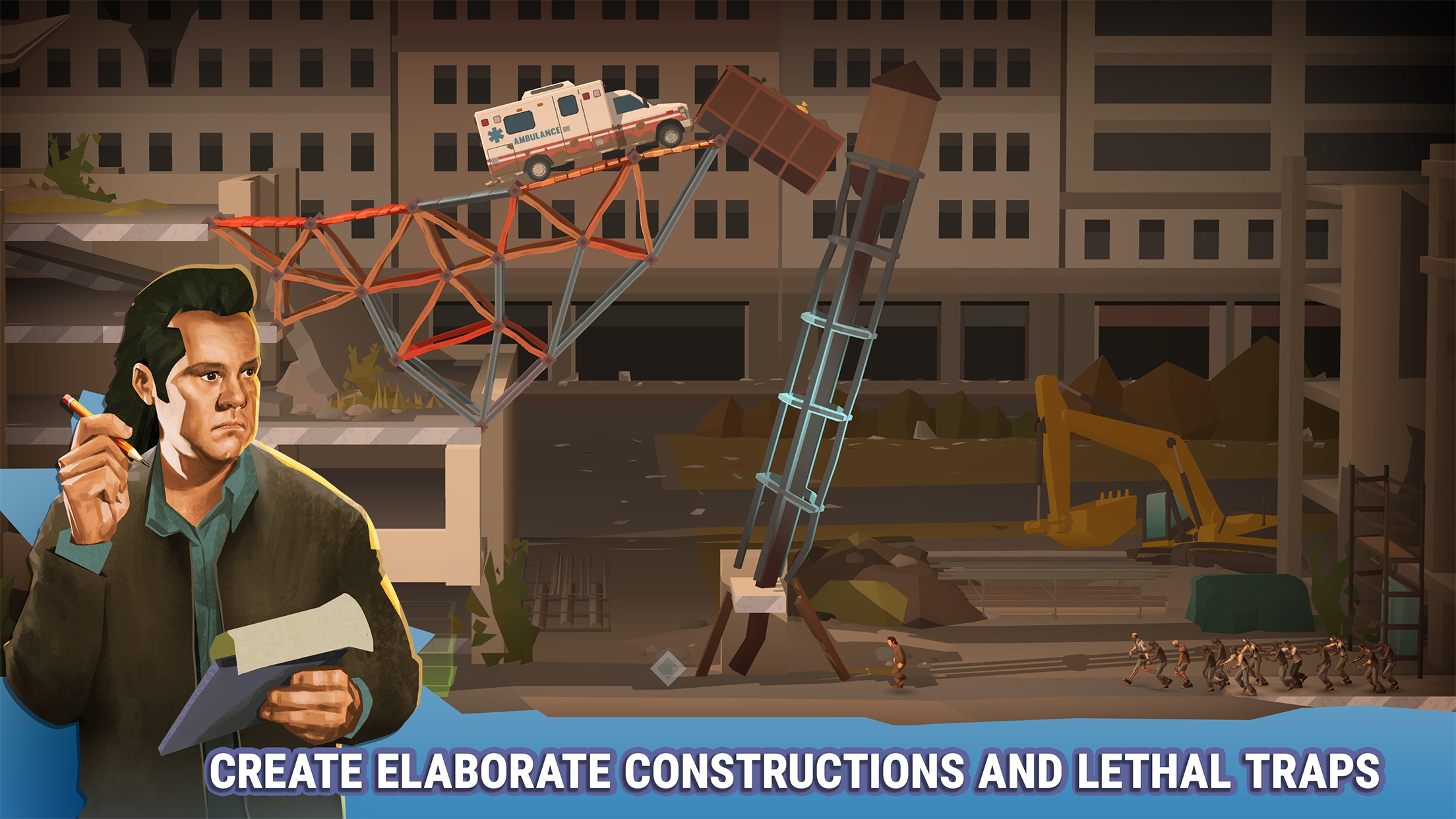 Bridge Constructor: TWD Game Screenshot
