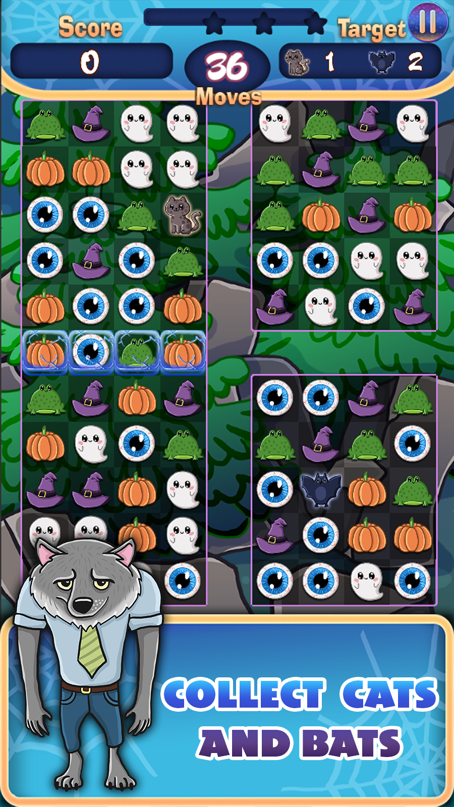 Match 3 - Spooky Hotel Game Screenshot