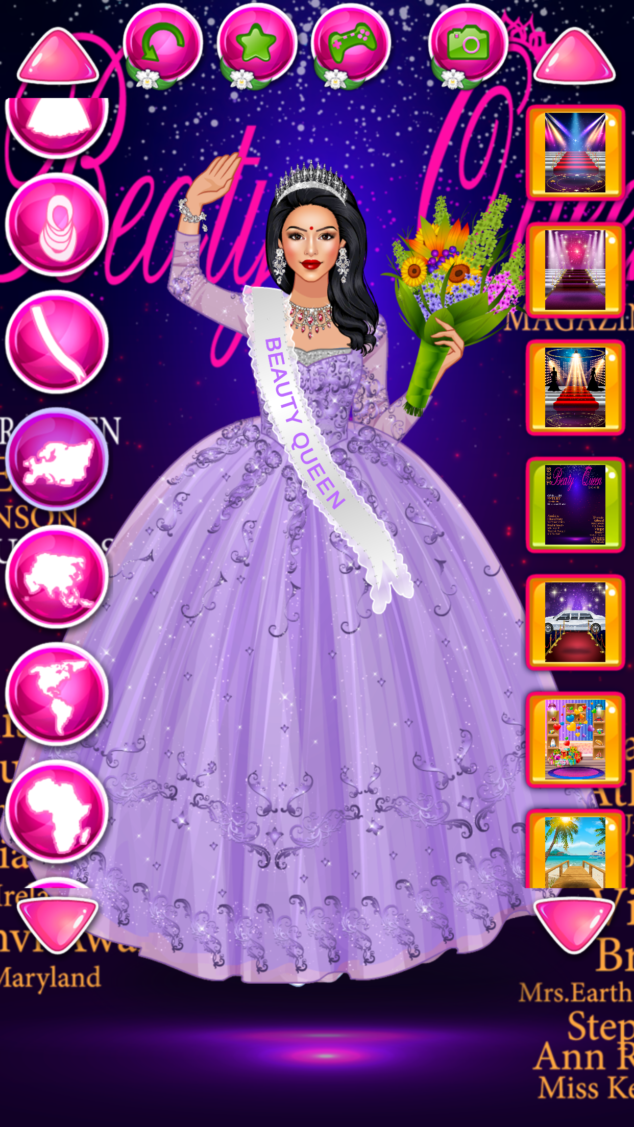 Beauty Queen Dress Up Games Game Screenshot