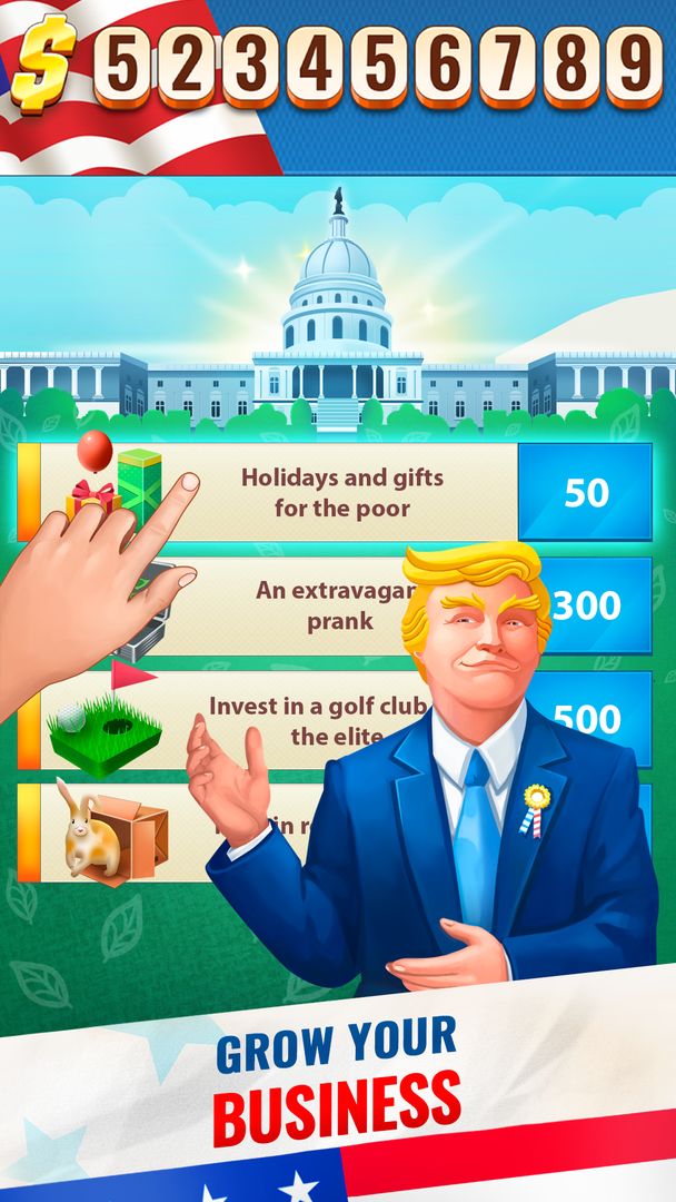 Screenshot of Trump's Empire: Idle game