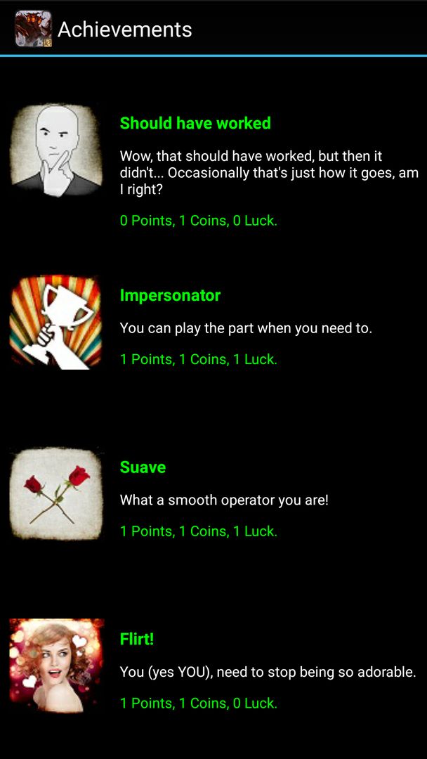 Screenshot of Rogue's Choice: (Choices Game)