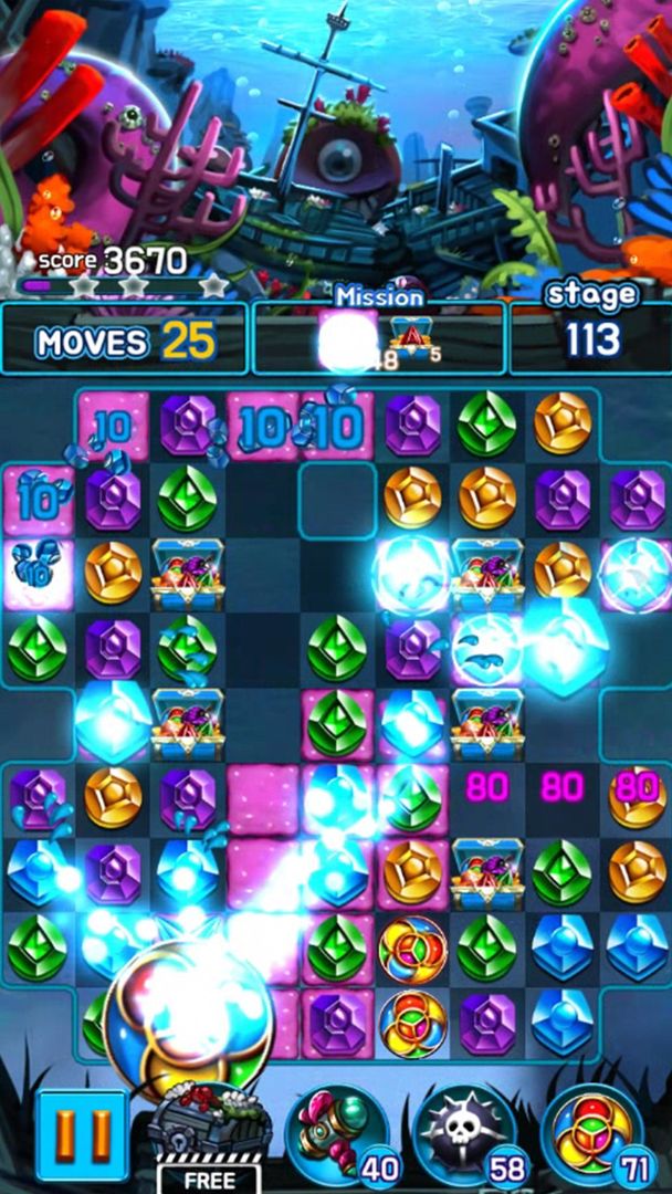 Jewel Kraken: Match 3 Jewel Blast screenshot game