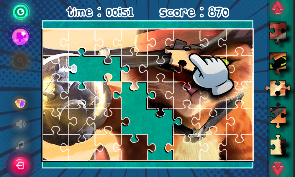 Puss in Boots Jigsaw Puzzle Game Screenshot