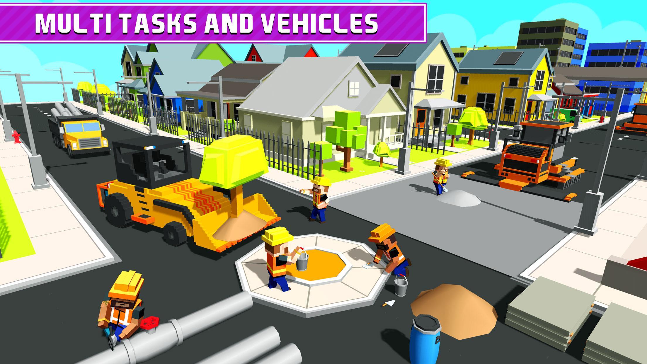 Blocky Highway Road Building Game Screenshot