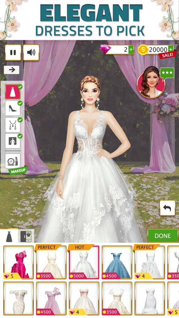 Screenshot of Super Wedding Dress Up Stylist