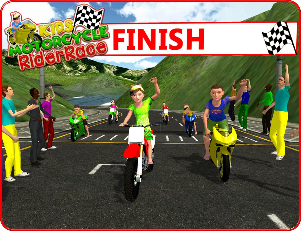 Kids MotorBike Rider Race 3D 게임 스크린 샷