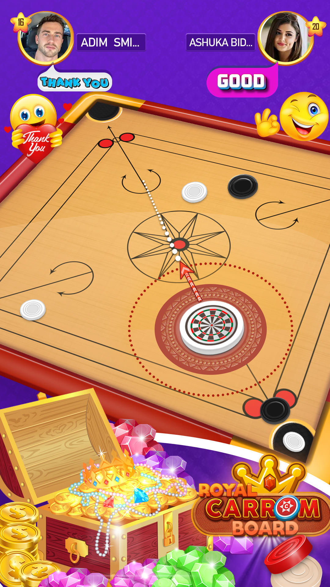 Скриншот игры Royal Carrom Board・Disc Pool