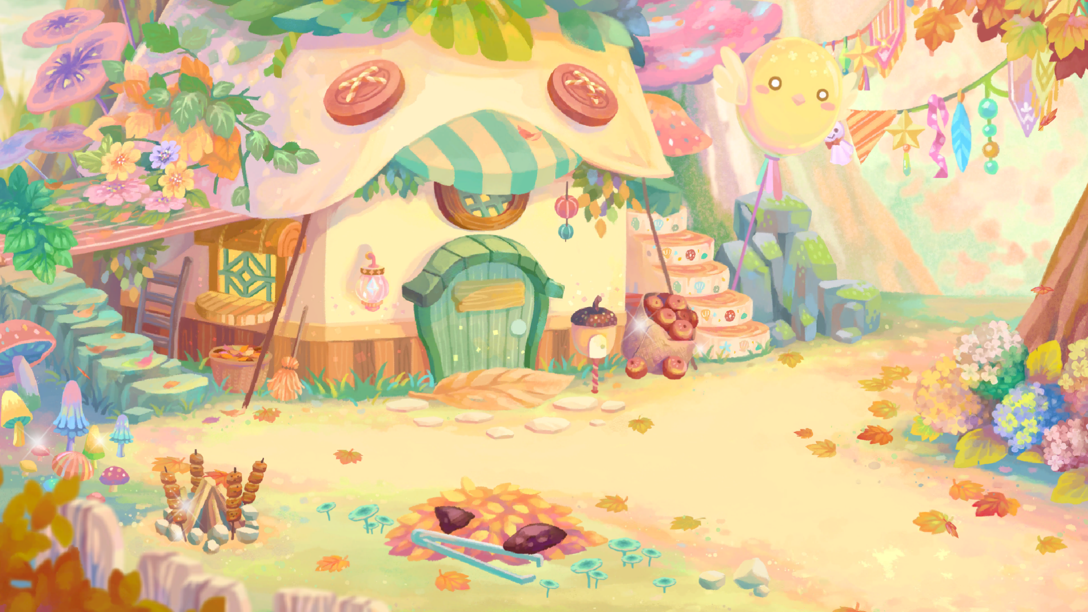 Скриншот игры 呆毛雞育成日記