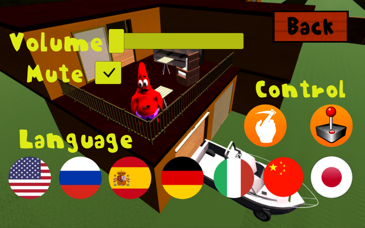 Patrick Star. Sponge's Neighbor of Bob 3D Game Screenshot