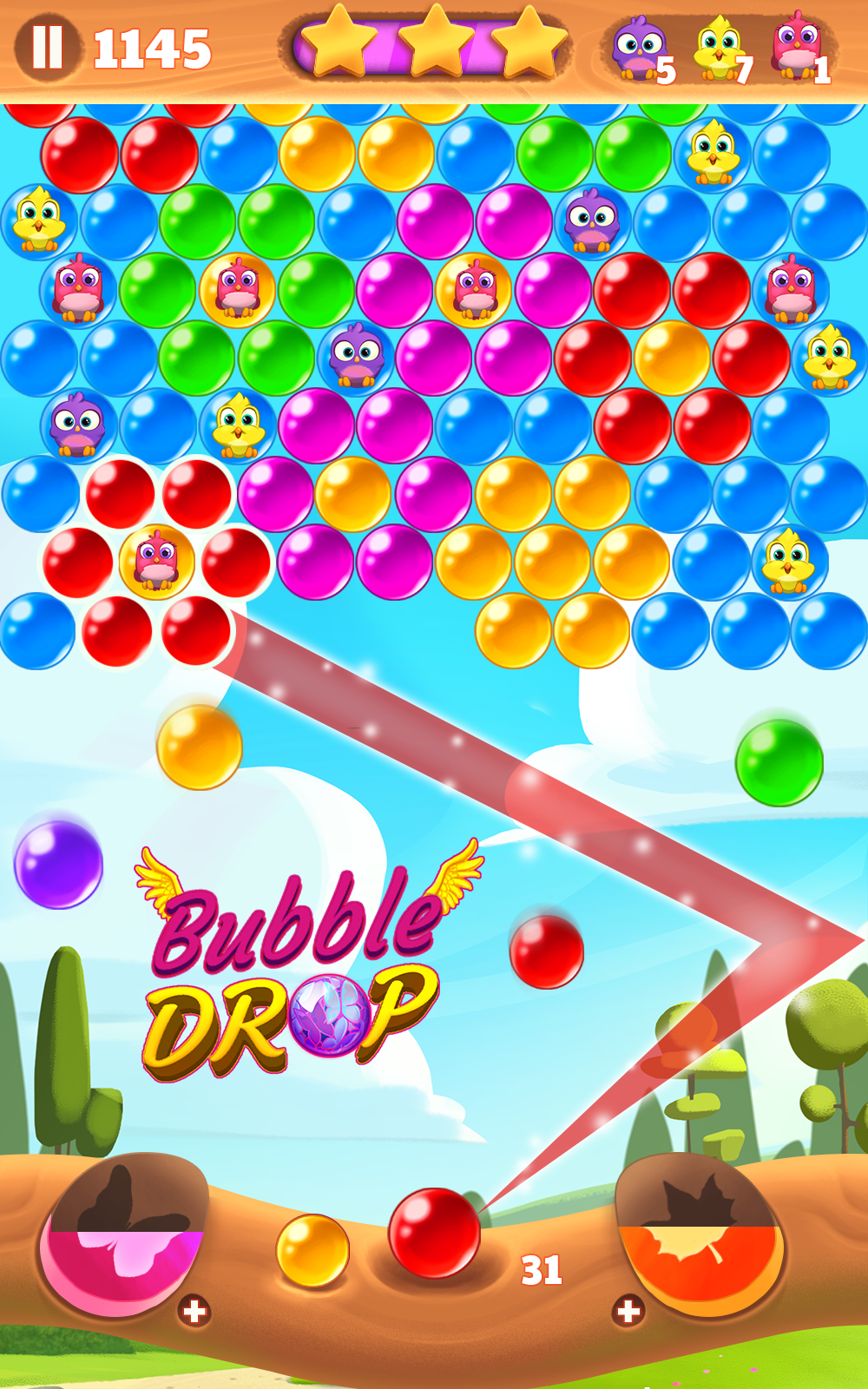 Скриншот игры Bird Bubble Rescue