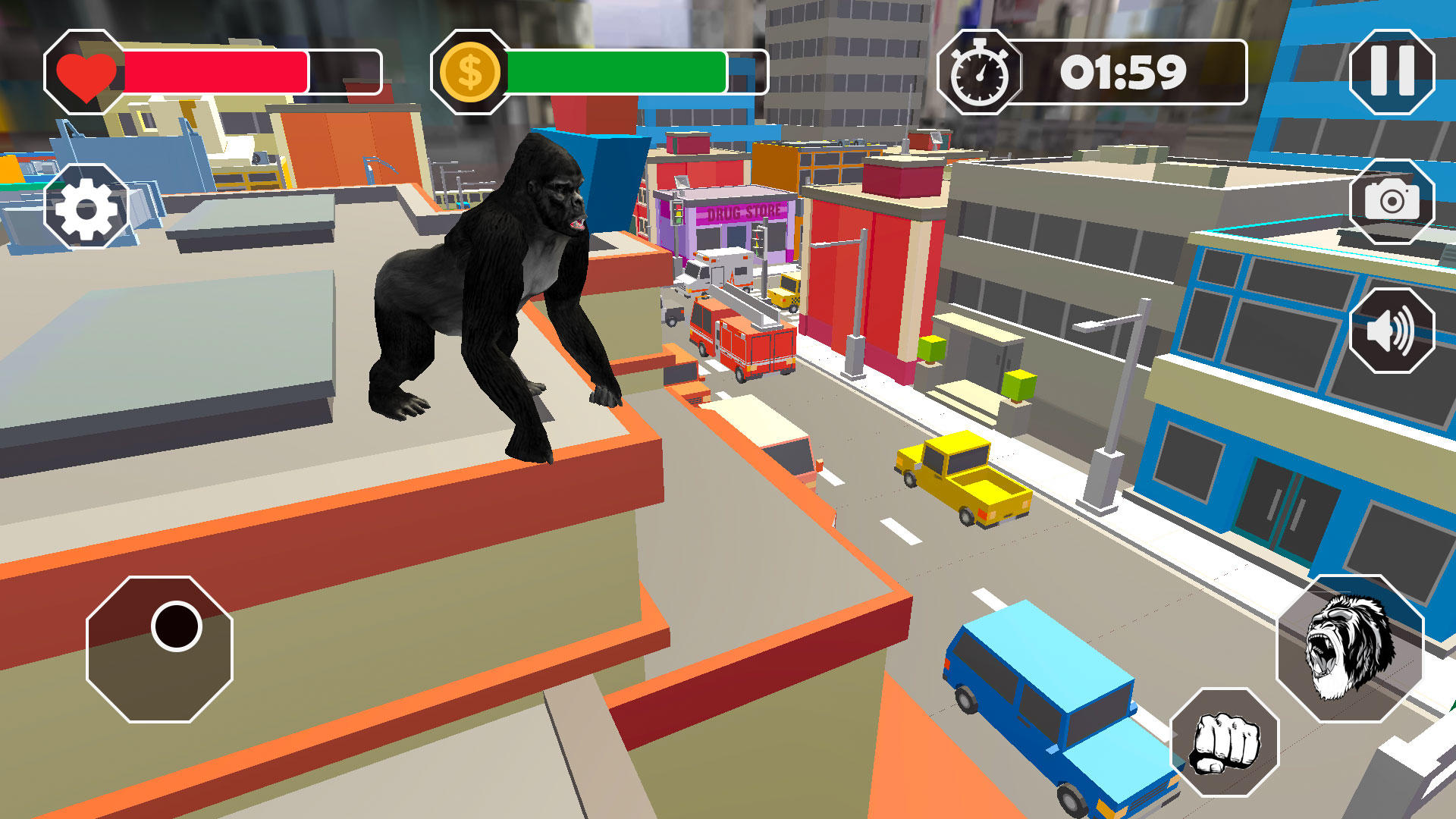 Captura de Tela do Jogo Real Gorilla Monster Rampage