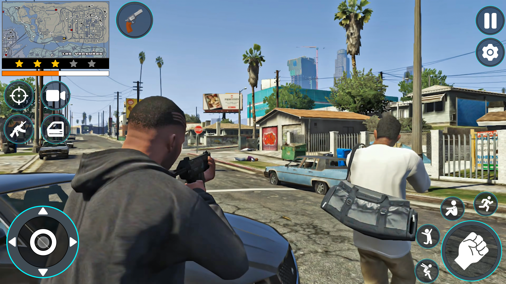 Captura de Tela do Jogo Crime Gangster condução carro