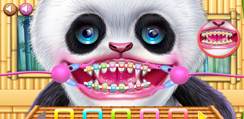 Screenshot of the video of Cute Little Panda Dentist Care