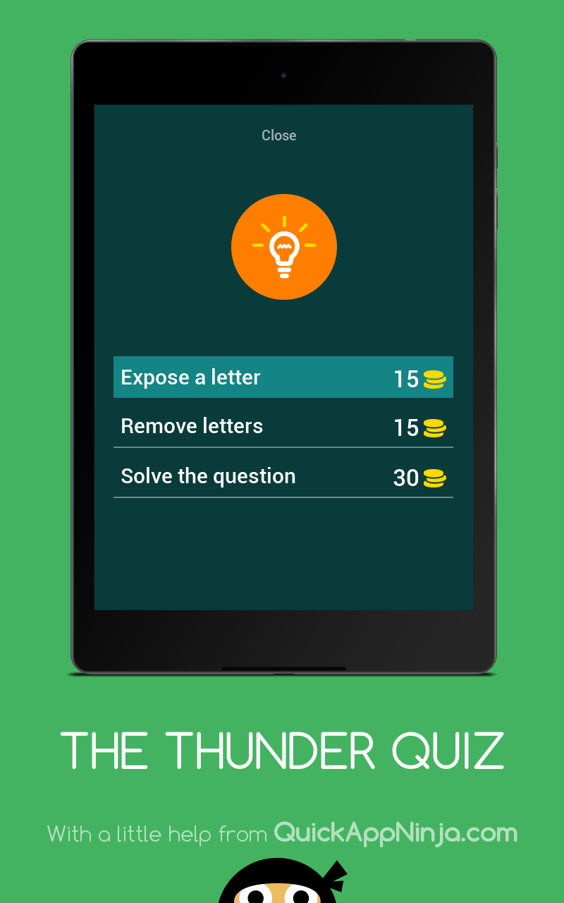 THE THUNDER QUIZ Game Screenshot