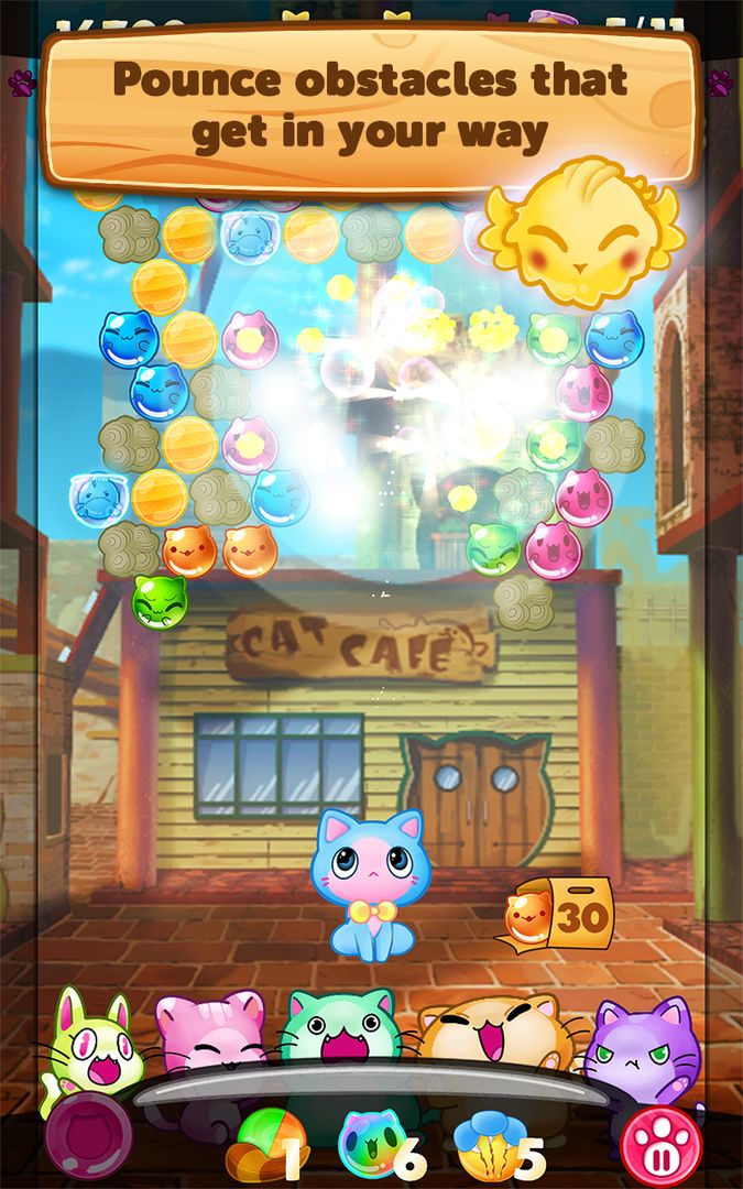 Kitty Pawp Bubble Shooter 게임 스크린 샷