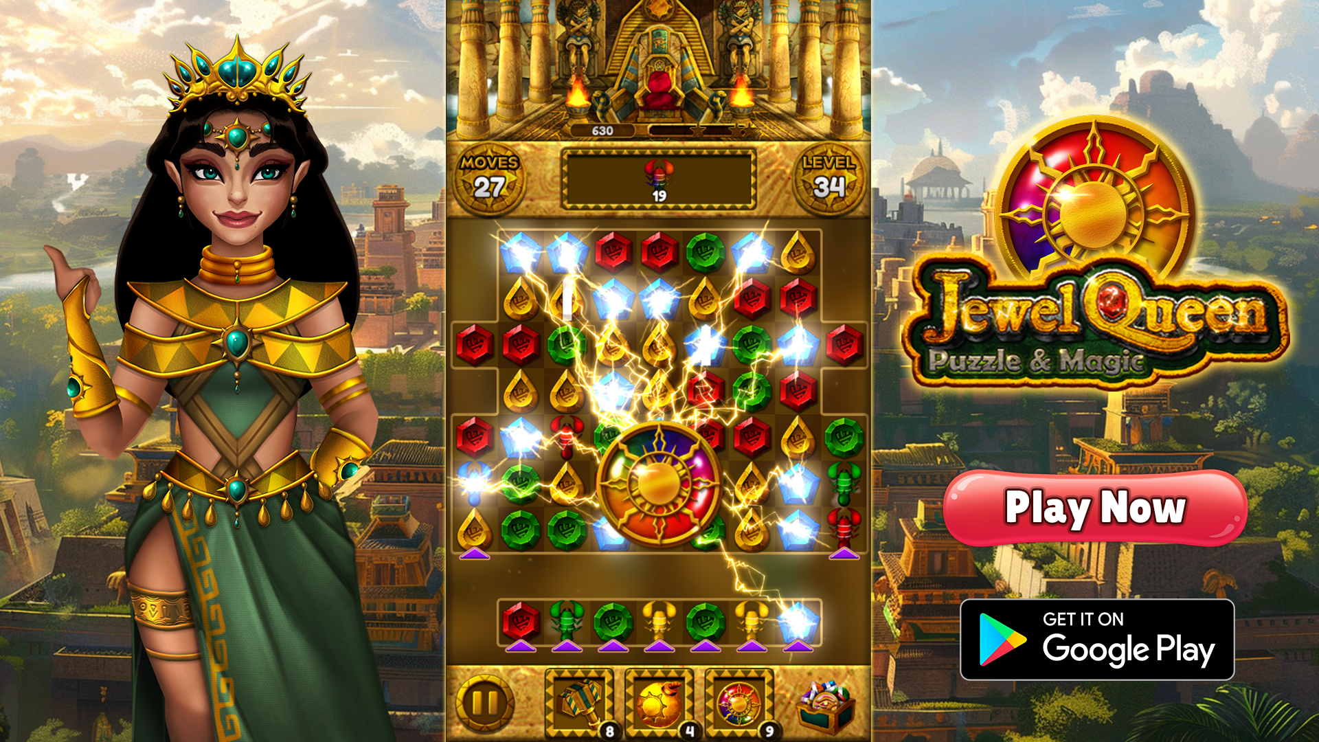 Jewel Queen: Puzzle & Magic Game Screenshot