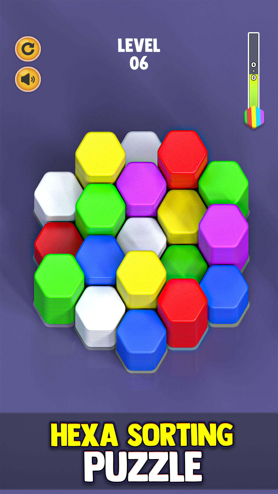 Hexa Color Sort Blocks Puzzle ゲームのスクリーンショット