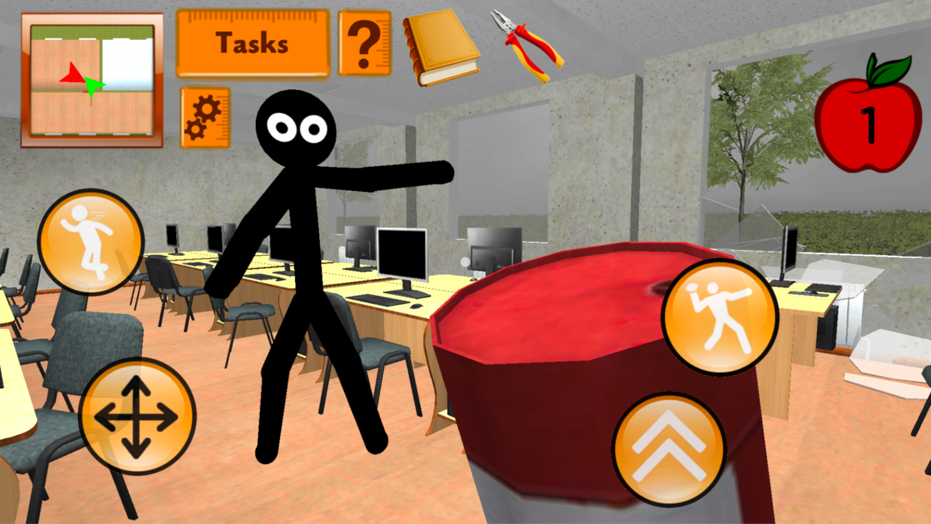 Screenshot 1 of Guru Stickman. Jiran Sekolah Melarikan Diri 3D 1.2
