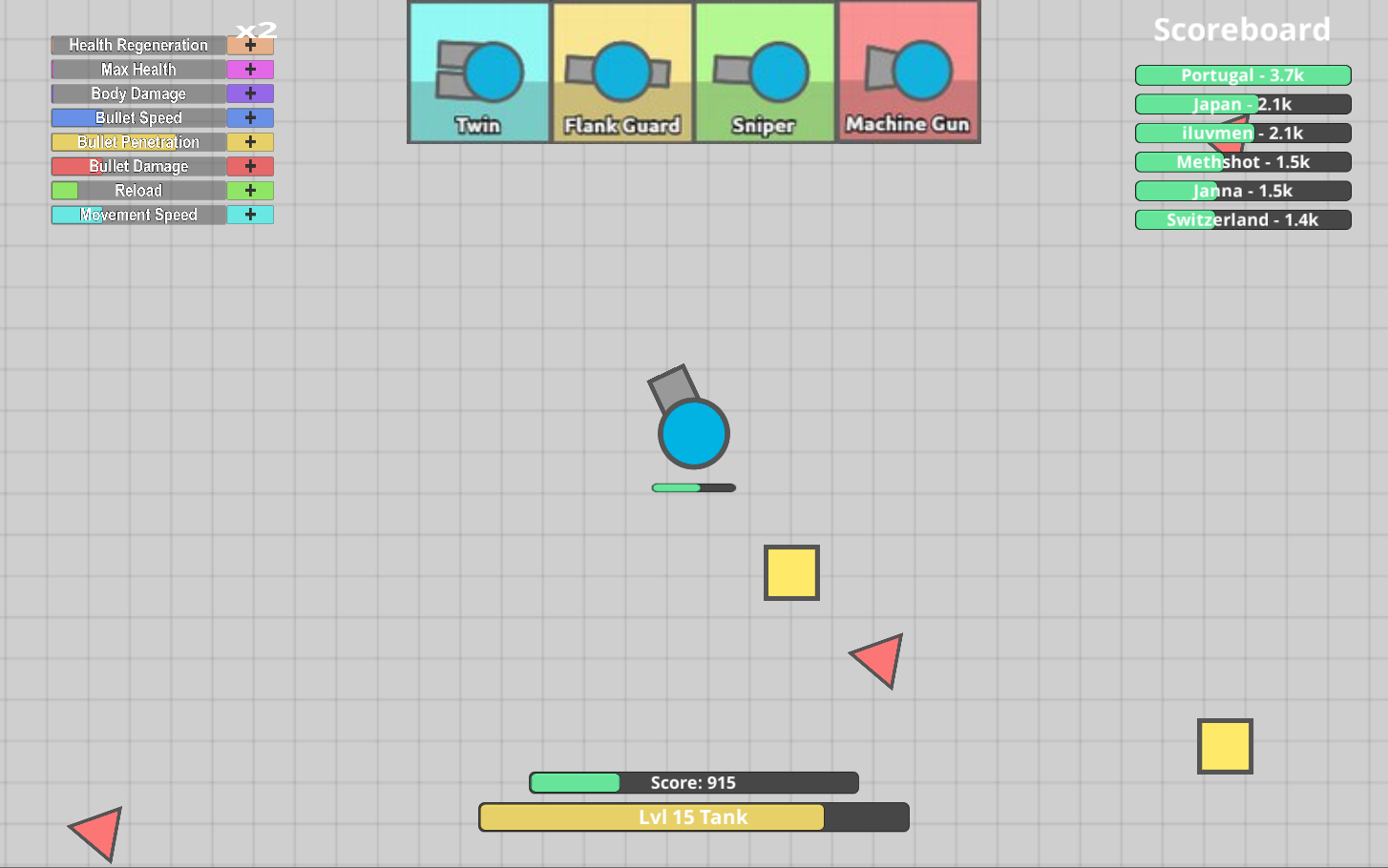 Скриншот игры Diep io - Tanks io Online