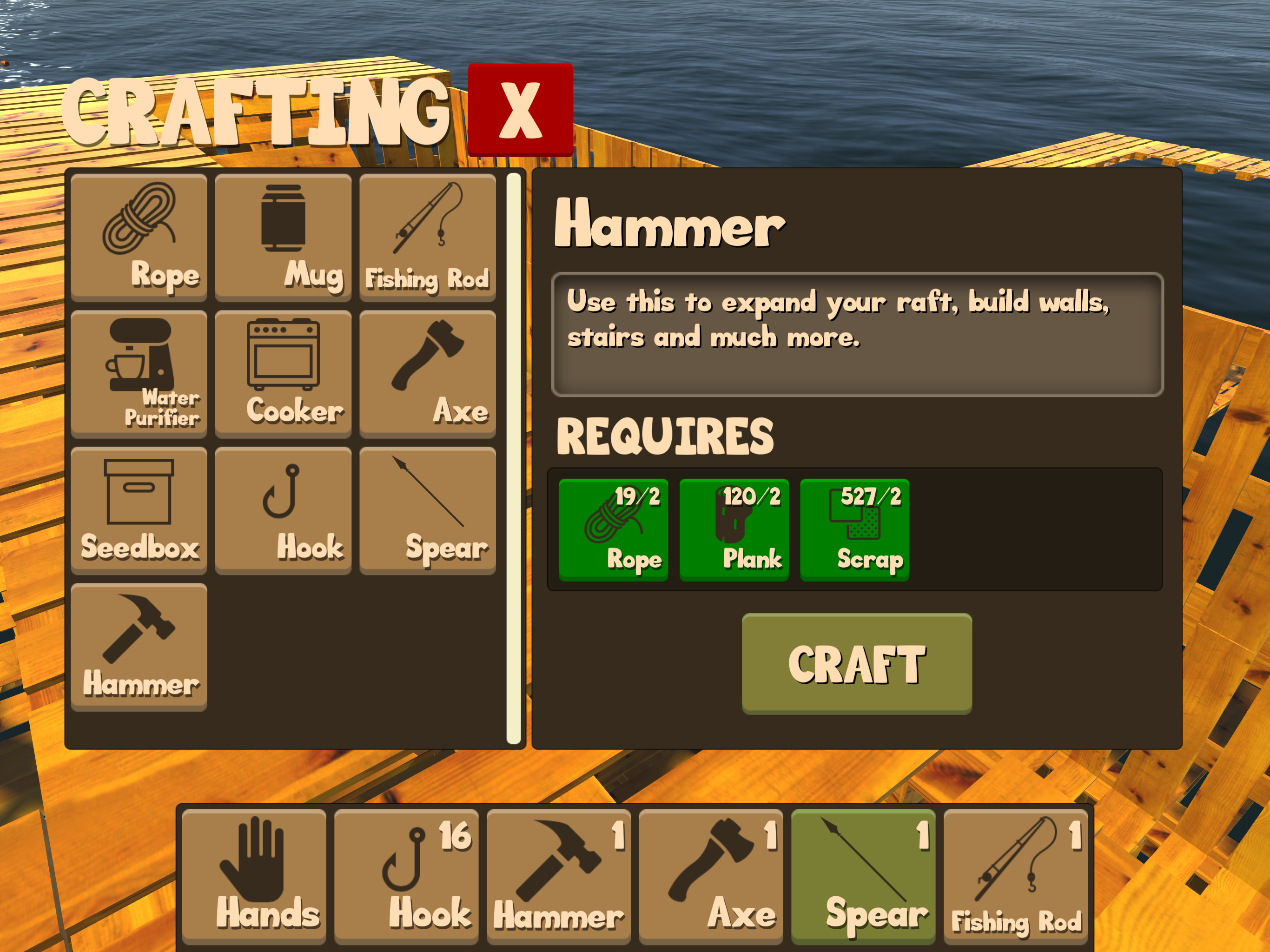 Raft Survival Simulator Game Screenshot