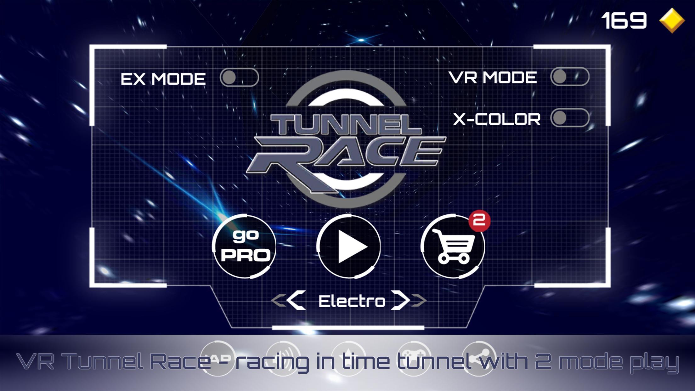 Screenshot 1 of VR Tunnel Race Free (2 Modi) 3.6