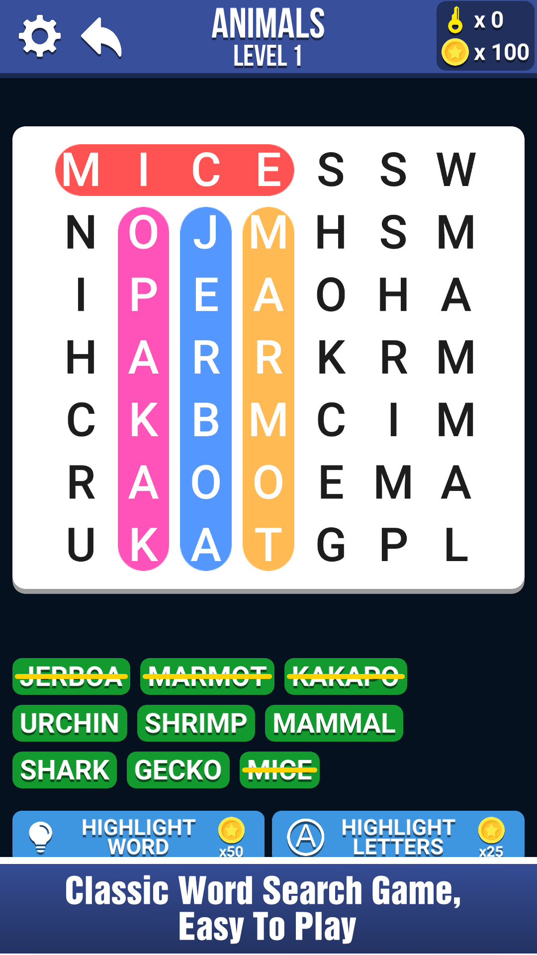Block Words Search Game Screenshot