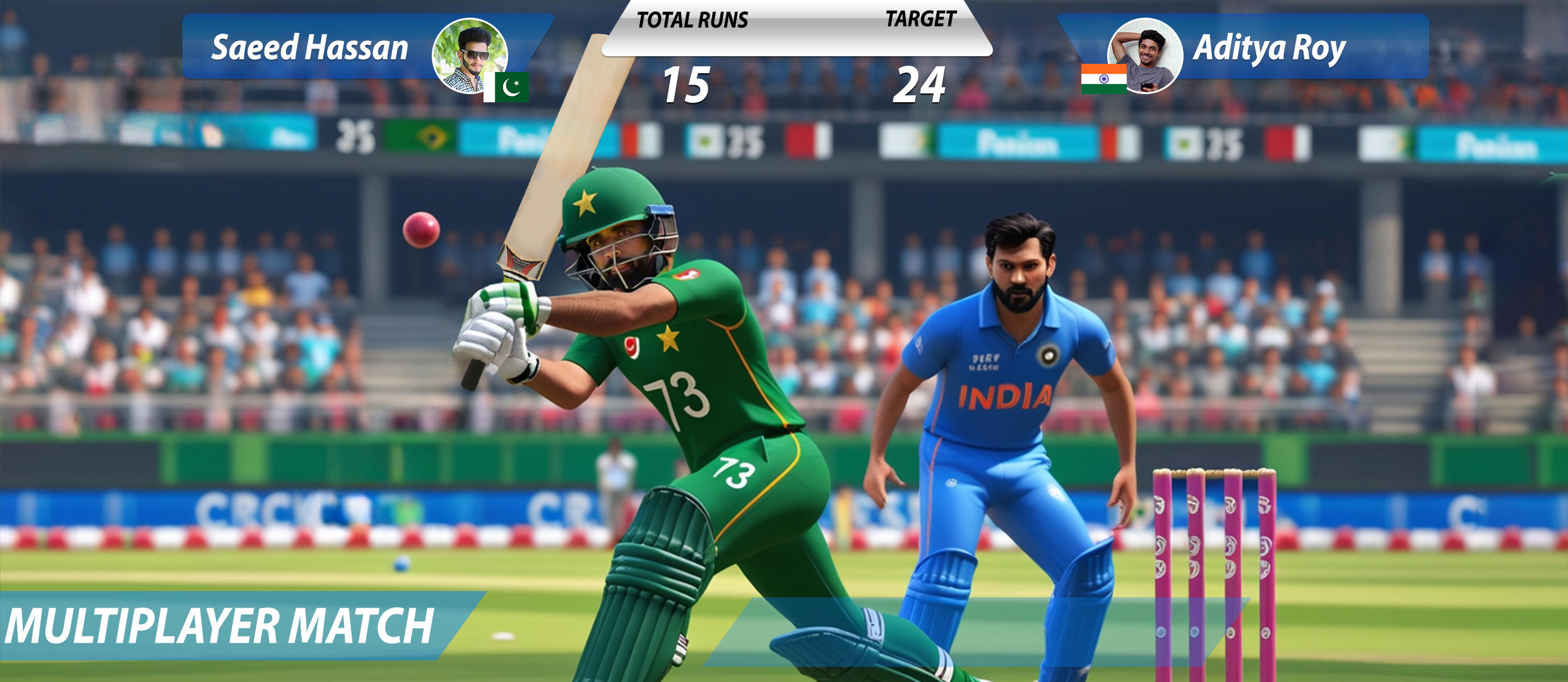 Cricket Games Real World Match Game Screenshot
