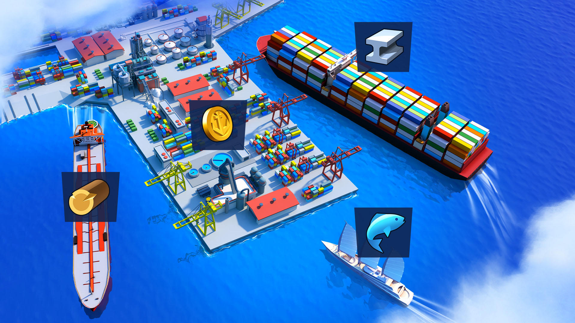 Sea Port: Cargo Boat Tycoon Game Screenshot